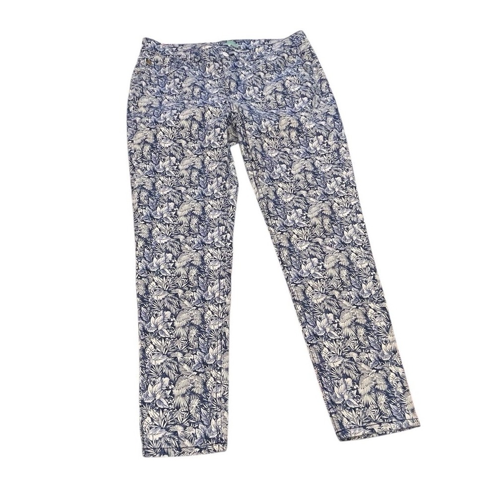 Tommy Bahama Women's Wall Of Palms Ankle Pants Size 12 Tropical Stretchy Modern